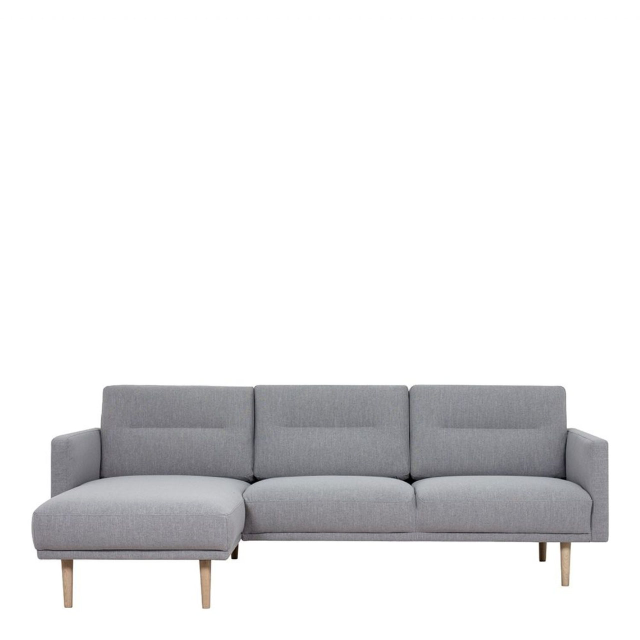 Light Grey Fabric Left Hand Corner Sofa Chaise on Oak Legs