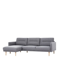 Thumbnail for Light Grey Fabric Left Hand Corner Sofa Chaise on Oak Legs