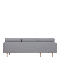 Thumbnail for Pale Grey Fabric Left Hand Corner Sofa Chaise on Black Metal Legs