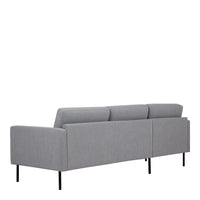 Thumbnail for Pale Grey Fabric Left Hand Corner Sofa Chaise on Black Metal Legs