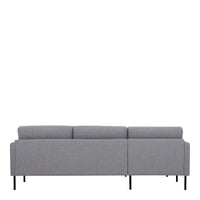 Thumbnail for Pale Grey Fabric Left Hand Corner Sofa Chaise on Black Metal Legs