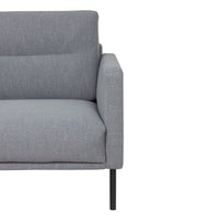 Thumbnail for Pale Grey Fabric Left Hand Corner Sofa Chaise on Black Metal Legs