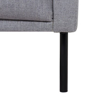 Thumbnail for Pale Grey Fabric Left Hand Corner Sofa Chaise on Black Metal Legs