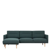 Thumbnail for Dark Green Fabric Left Hand Corner Sofa Chaise on Black Metal Legs