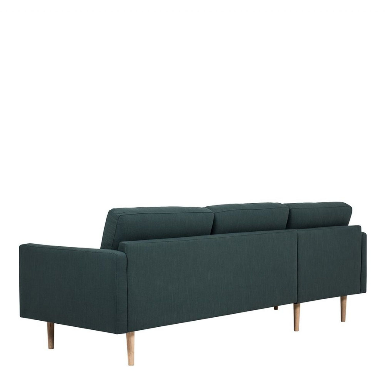 Dark Green Fabric Left Hand Corner Sofa Chaise on Oak Legs