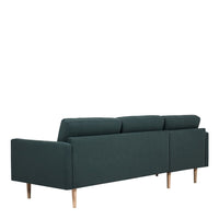 Thumbnail for Dark Green Fabric Left Hand Corner Sofa Chaise on Oak Legs