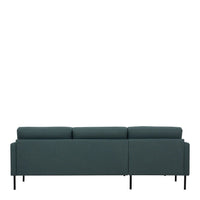 Thumbnail for Dark Green Fabric Left Hand Corner Sofa Chaise on Black Metal Legs