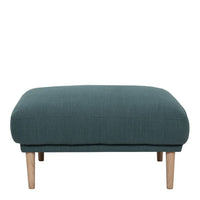 Thumbnail for Dark Green Fabric Footstool on Oak Legs