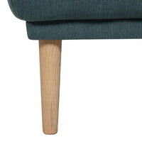 Thumbnail for Dark Green Fabric Footstool on Oak Legs