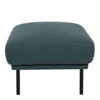 Thumbnail for Dark Green Fabric Footstool on Black Metal Legs