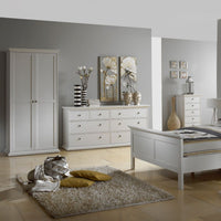 Thumbnail for Paris Package Bedside 2 Drawers in + Chest of 4 Drawers + Wardrobe with 2 Doors White