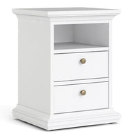 Thumbnail for Paris Package Bedside 2 Drawers in + Chest of 4 Drawers + Wardrobe with 2 Doors White