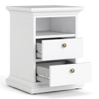 Thumbnail for Paris Package Bedside 2 Drawers in + Chest of 4 Drawers + Wardrobe with 2 Doors White