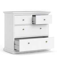 Thumbnail for Paris Package Bedside 2 Drawers in + Chest of 4 Drawers + Wardrobe with 2 Doors White