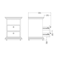 Thumbnail for White 2 Drawer Bedside Cabinet