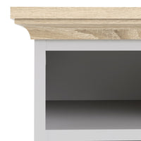 Thumbnail for White And Oak Top 2 Drawer Bedside Cabinet With Metal Knobs