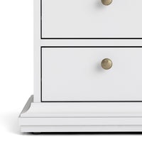 Thumbnail for White And Oak Top 2 Drawer Bedside Cabinet With Metal Knobs