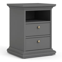 Thumbnail for Matt Grey 2 Drawer Bedside Cabinet