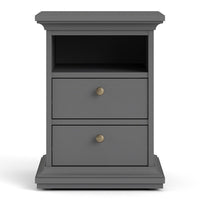 Thumbnail for Matt Grey 2 Drawer Bedside Cabinet