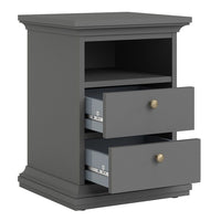 Thumbnail for Matt Grey 2 Drawer Bedside Cabinet