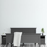 Thumbnail for Matt Grey 2 Drawer Bedside Cabinet