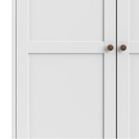 Thumbnail for Tall White Cornice Top 2 Door Double Wardrobe