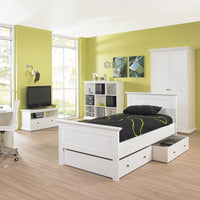 Thumbnail for Tall White Cornice Top 2 Door Double Wardrobe