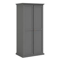 Thumbnail for Matt Grey 2 Door Wardrobe With Cornice Top