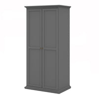 Thumbnail for Matt Grey 2 Door Wardrobe With Cornice Top