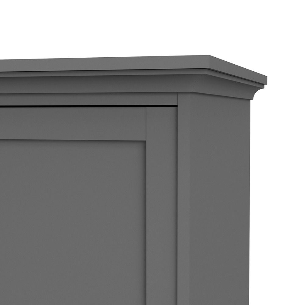 Matt Grey 2 Door Wardrobe With Cornice Top