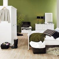 Thumbnail for White 3 Door Triple Wardrobe with Shelves Metal Round Knobs