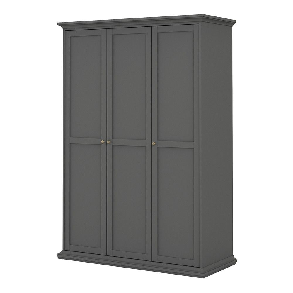 Matt Grey 3 Door Triple Wardrobe