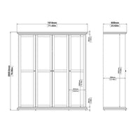 Thumbnail for White Large 4 Door Quadruple Wardrobe With Metal Handles