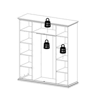 Thumbnail for White Large 4 Door Quadruple Wardrobe With Metal Handles