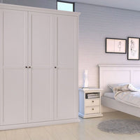 Thumbnail for White Large 4 Door Quadruple Wardrobe With Metal Handles