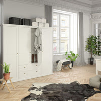 Thumbnail for Paris Wardrobe with 4 Doors and 2 Drawers in White