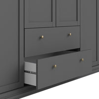 Thumbnail for Matt Grey Large 4 Door 2 Drawer Wardrobe