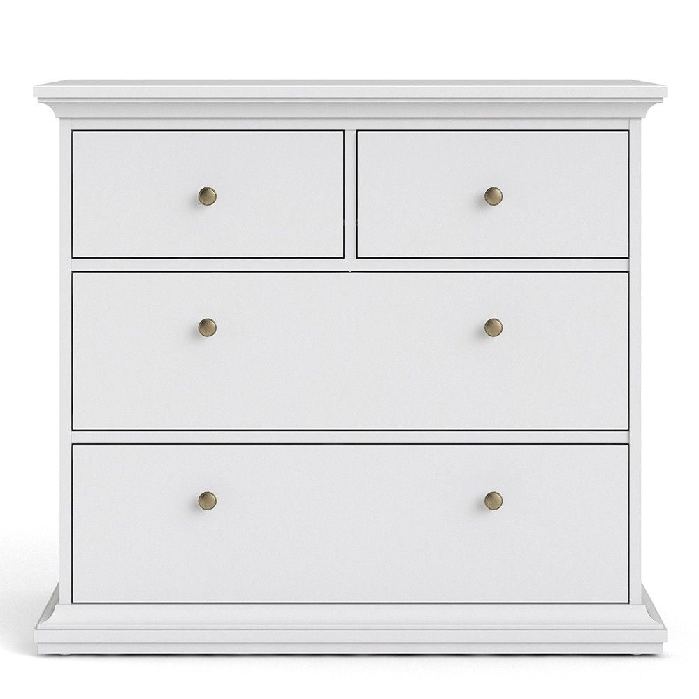 Modern White Chest of 4 Drawers