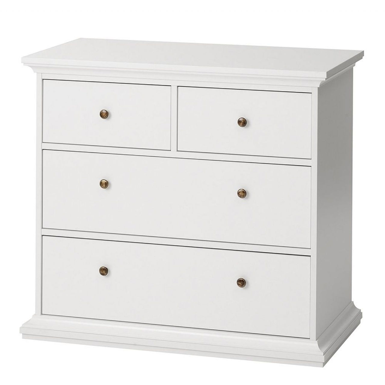 Modern White Chest of 4 Drawers