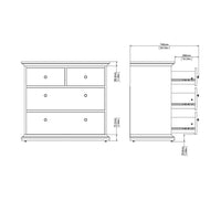 Thumbnail for Chest of 4 Drawers White with Oak Top 96cm Wide