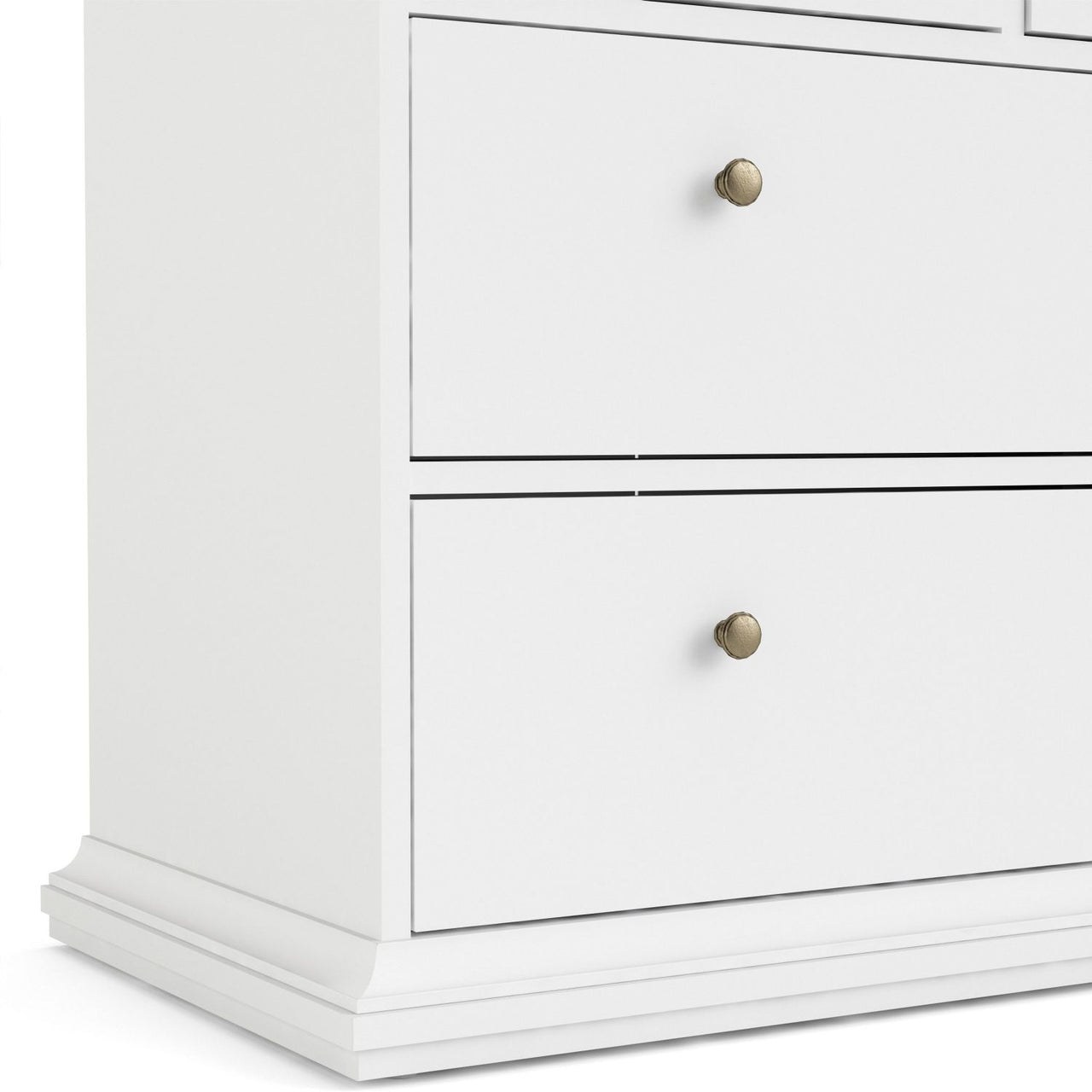 Chest of 4 Drawers White with Oak Top 96cm Wide