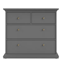 Thumbnail for Matt Grey 4 Drawer Chest With Metal Knobs