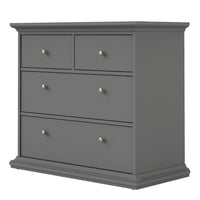 Thumbnail for Matt Grey 4 Drawer Chest With Metal Knobs