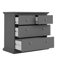 Thumbnail for Matt Grey 4 Drawer Chest With Metal Knobs