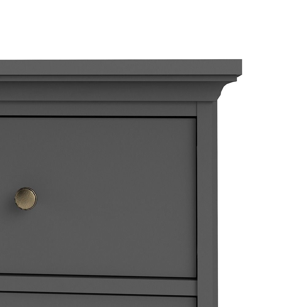 Matt Grey 4 Drawer Chest With Metal Knobs