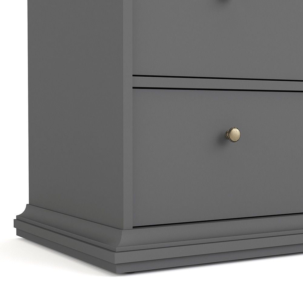 Matt Grey 4 Drawer Chest With Metal Knobs