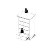 Thumbnail for Paris Chest 5 drawers in White