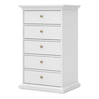 Thumbnail for Paris Chest 5 drawers in White