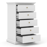 Thumbnail for Paris Chest 5 drawers in White