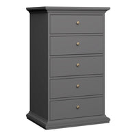 Thumbnail for Paris Chest 5 drawers in Matt Grey